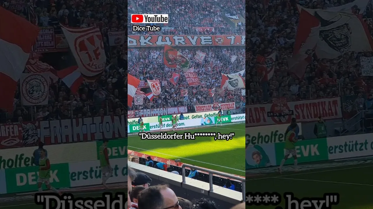 Die Fans des 1.FC Köln mit Sticheleien gegen Düsseldorf beim Rheinderby! #bundesliga #Derby #ultras