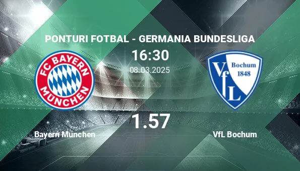 Bayern Munich vs VFL Bochum, paris les paris de football