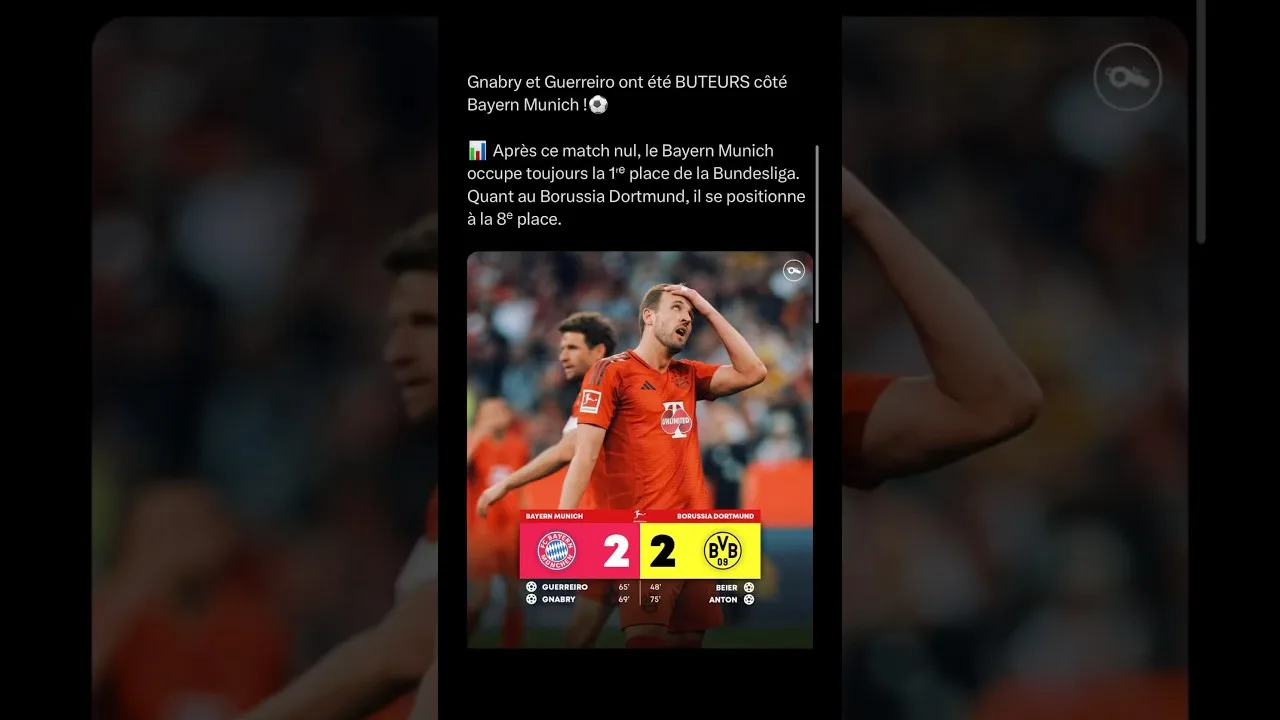 React au 2-2 du Bayern Munich contre Dortmund #bayernmunich #dortmund #bundesliga #football #react