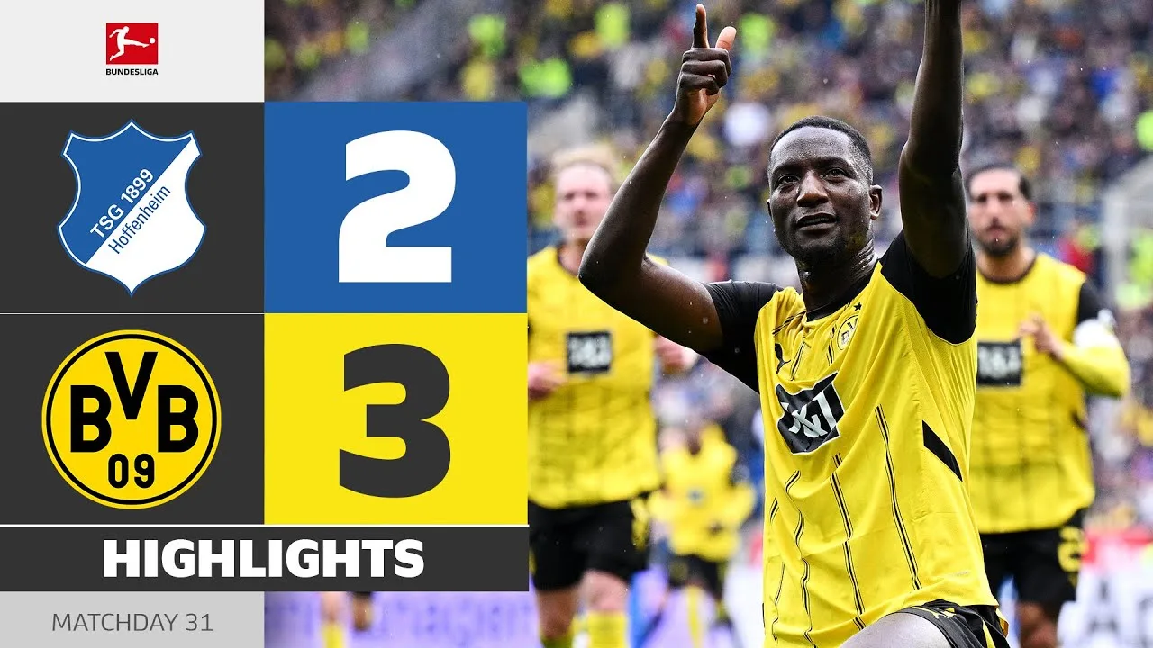 90 + 5! Gérose de clôture pour BVB! | Hoffenheim – Borussia Dortmund | Faits saillants | MD 31 – Bundesliga 2024/25