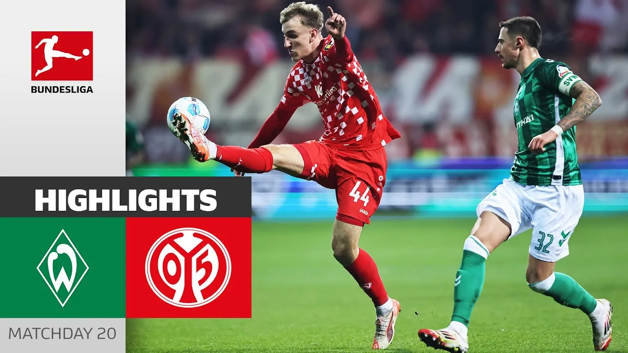Succès de set! | SV Werder Brême – 1. FSV MAINZ 05 1-0 | Faits saillants | MD 20 – Bundesliga 24/25