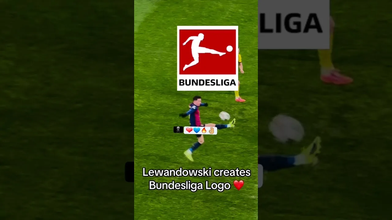 Robert Lewandowski recreates Bundesliga Logo #lewandowski #fcbarcelona #dortmund #cl #bundesligalogo