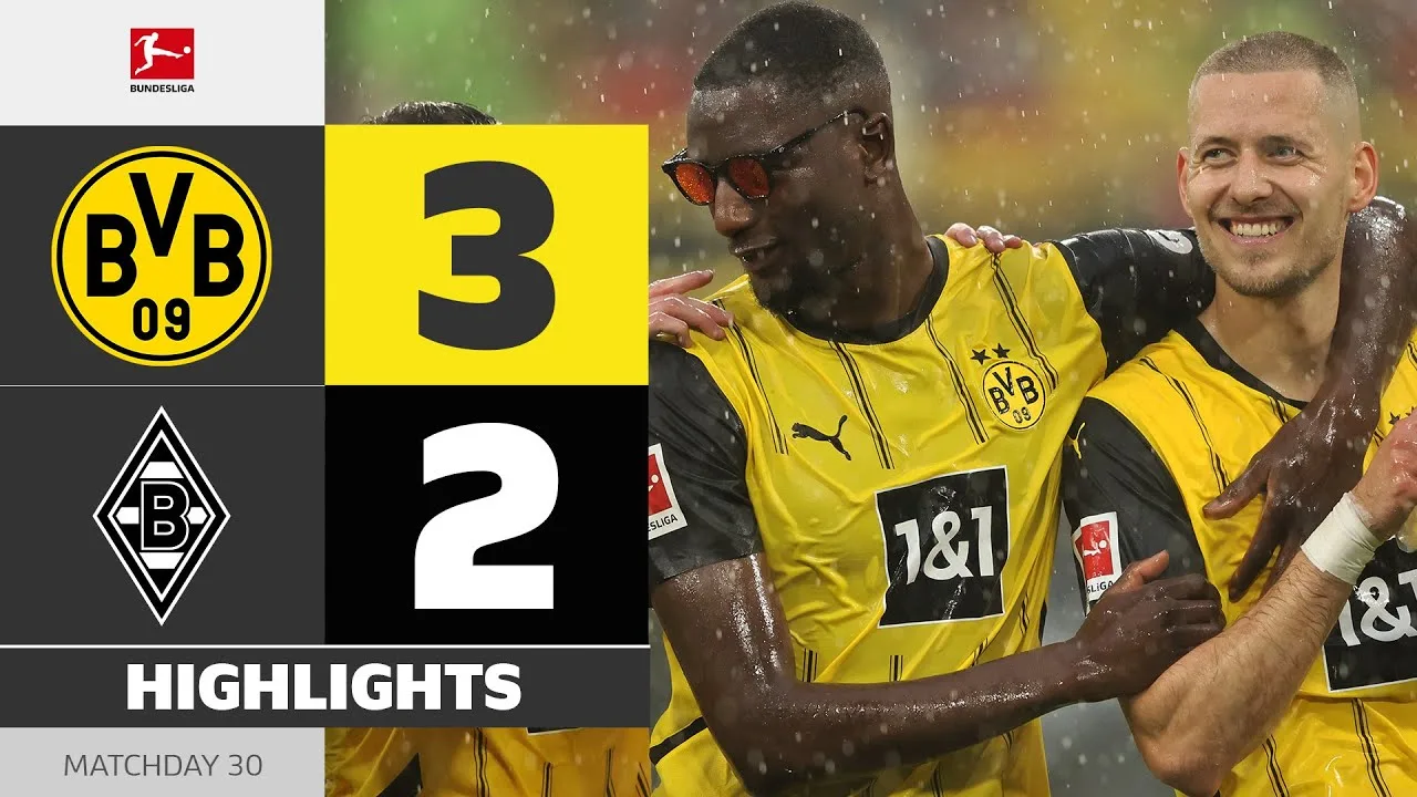 3 buts en 8 minutes! | Borussia Dortmund – Borussia M’gladbach | Faits saillants | Matchday 30 – 2024/25