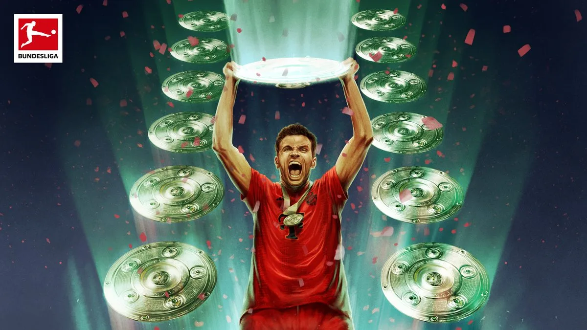 Thomas Müller du Bayern Munich Latter le 13e titre Bundesliga