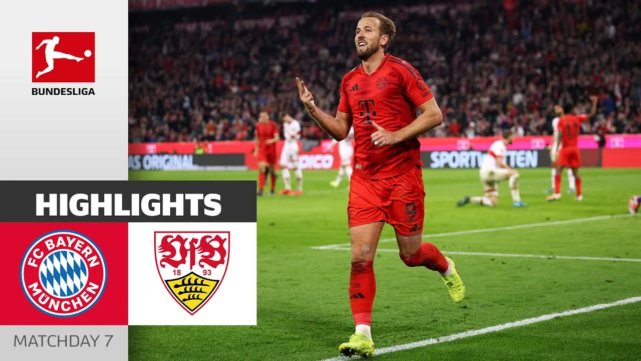 L’imparable Kane réussit un triplé ! | FC Bayern Munich – VfB Stuttgart 4-0 | Faits saillants | 7ème journée