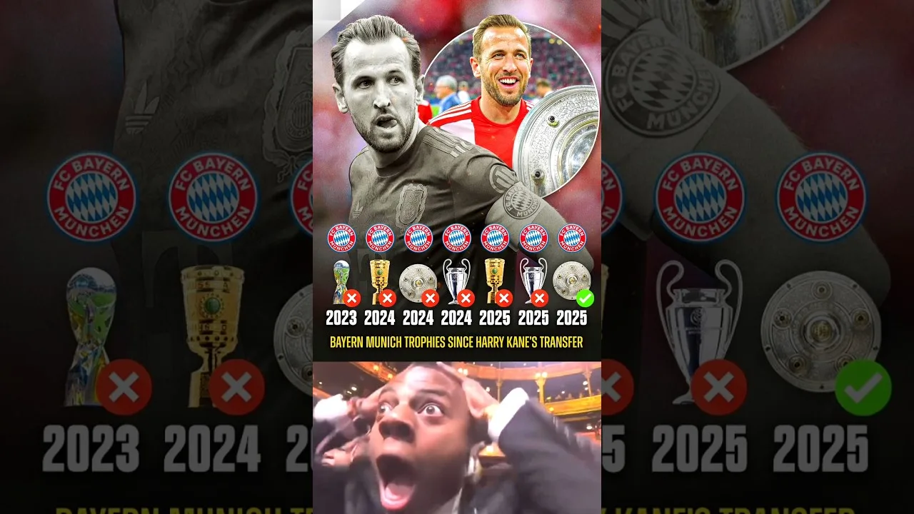 Harry Kane a finalement remporté un trophée pour le Bayern Munich! La malédiction est officiellement brisée 💔😭