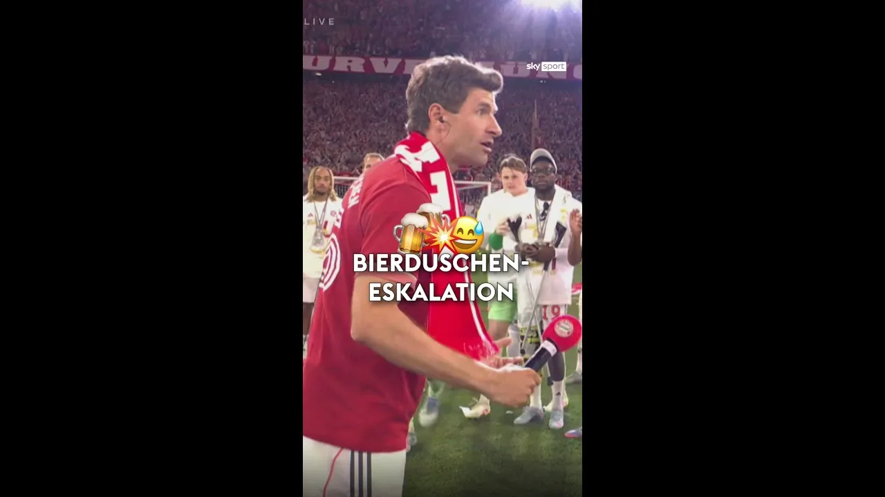 Escalade de douche à la bière au Bayern!