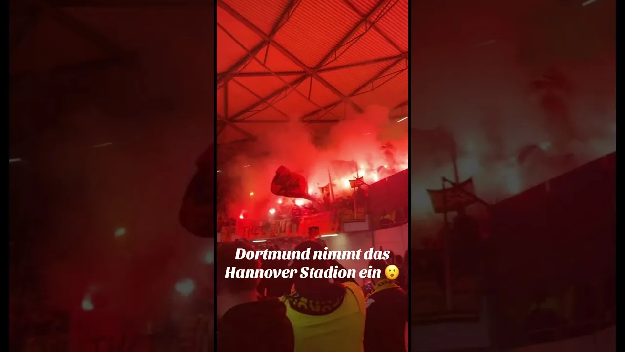 Dortmund nimmt das Hannover Stadion ein #ultras #bundesliga #football #fußball #bvb #borussia