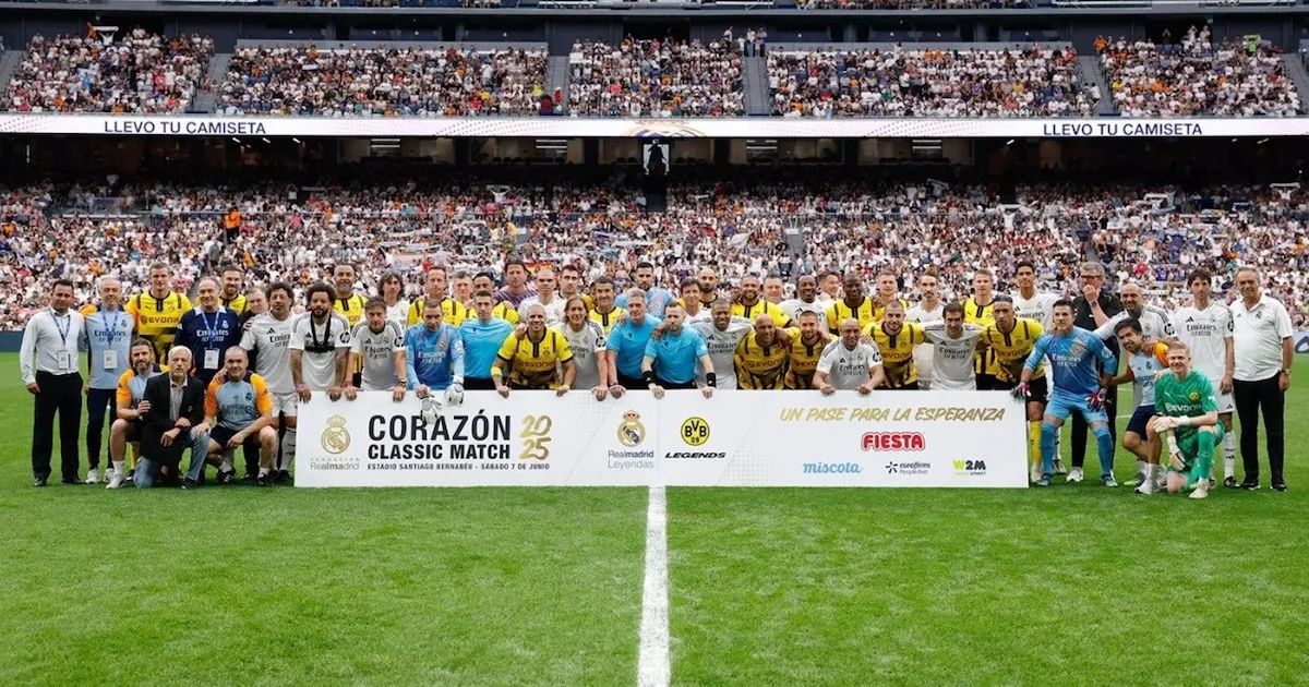 Les légendes du Real Madrid et du Borussia Dortmund à égalité dans le match Classic Solidarity Heart