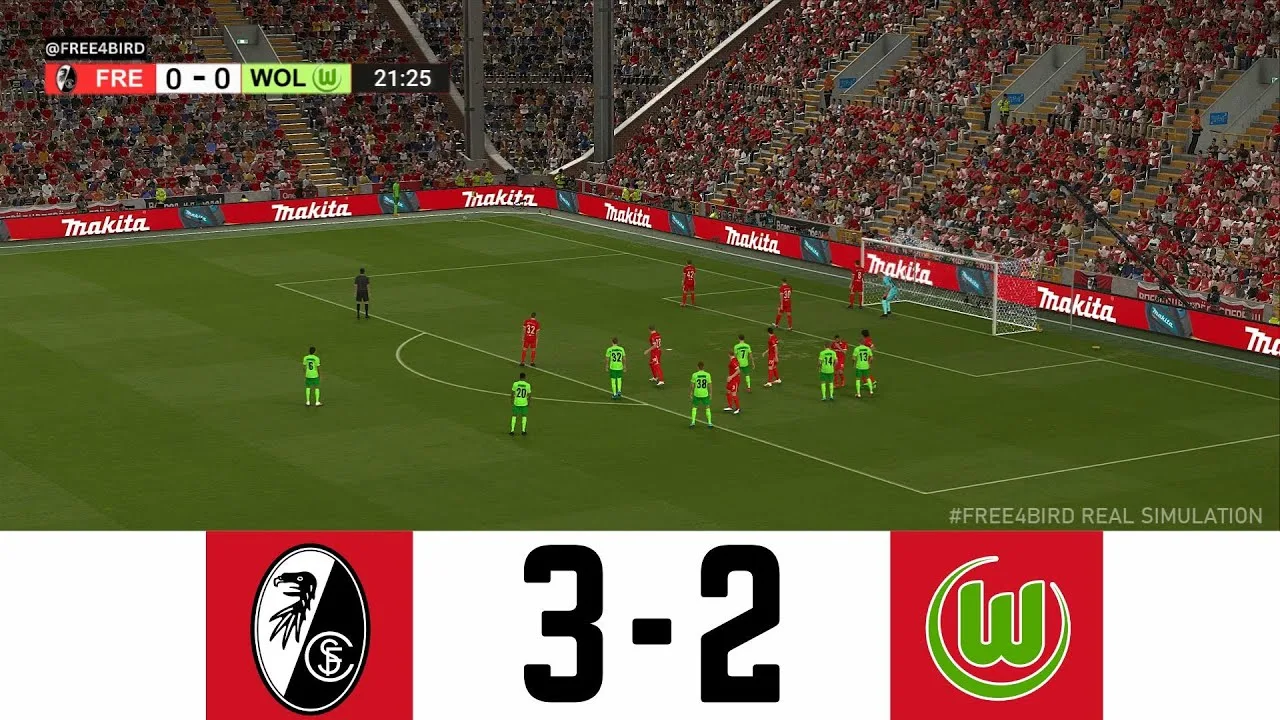 FREIBOURG 3 CONTRE 2 WOLFSBURG | BUNDESLIGA 24/25 | SIMULATION #Allemagne