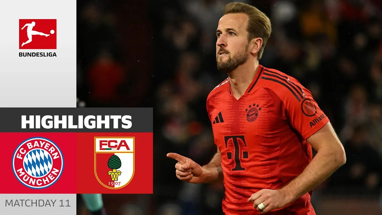 Kane mène le Bayern à la victoire ! | FC Bayern Munich – Augsbourg 3-0 | Faits saillants | MD11 – Bundesliga 24/25