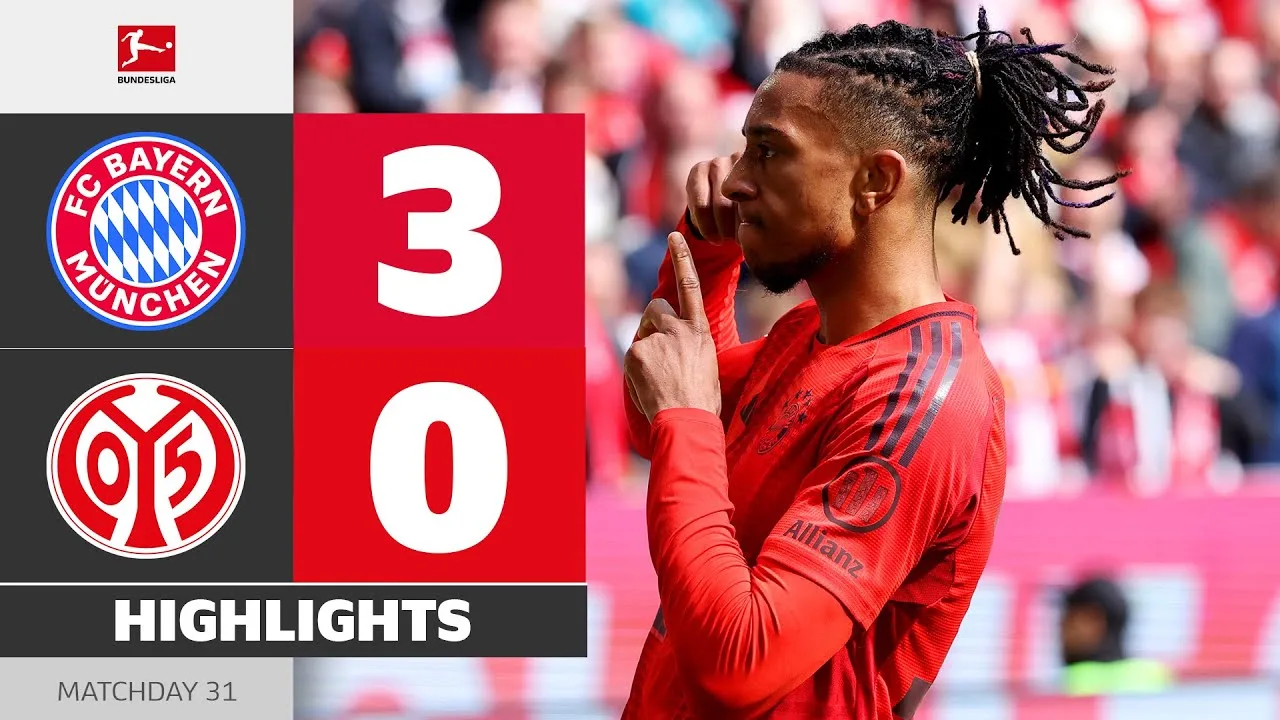 Olise scores en grande victoire! | FC Bayern – Mainz 05 | Faits saillants | Matchday 31 – Bundesliga 2024/25