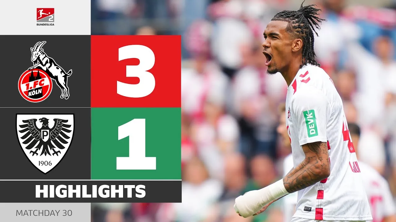 Cologne sur le dessus à nouveau! 1. FC Köln – Preussen Münster | Faits saillants du match 30 Bundesliga 2 24/25