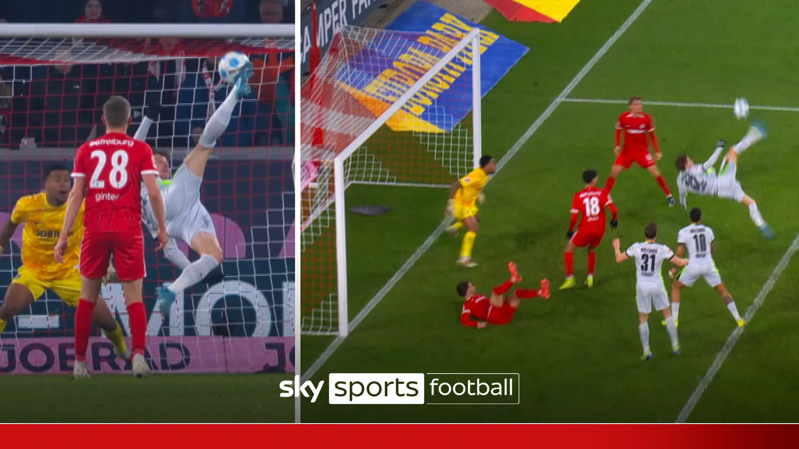 Bundesliga : Wolfsbourg marque un incroyable coup de pied aérien contre Fribourg ! – Sky Sports