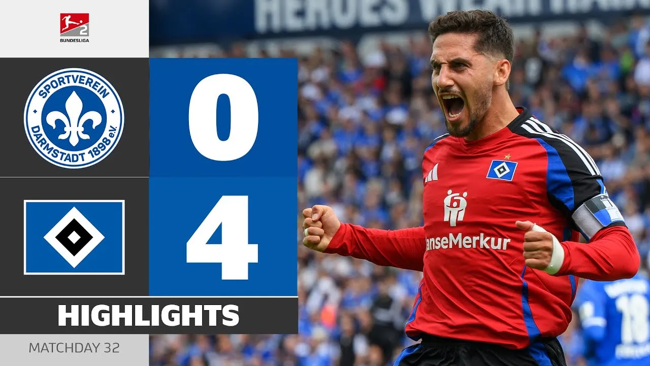 Énorme étape vers la promotion! | Darmstadt 98 – Hamburger SV | Faits saillants | Matchday 32 – Bundesliga 2