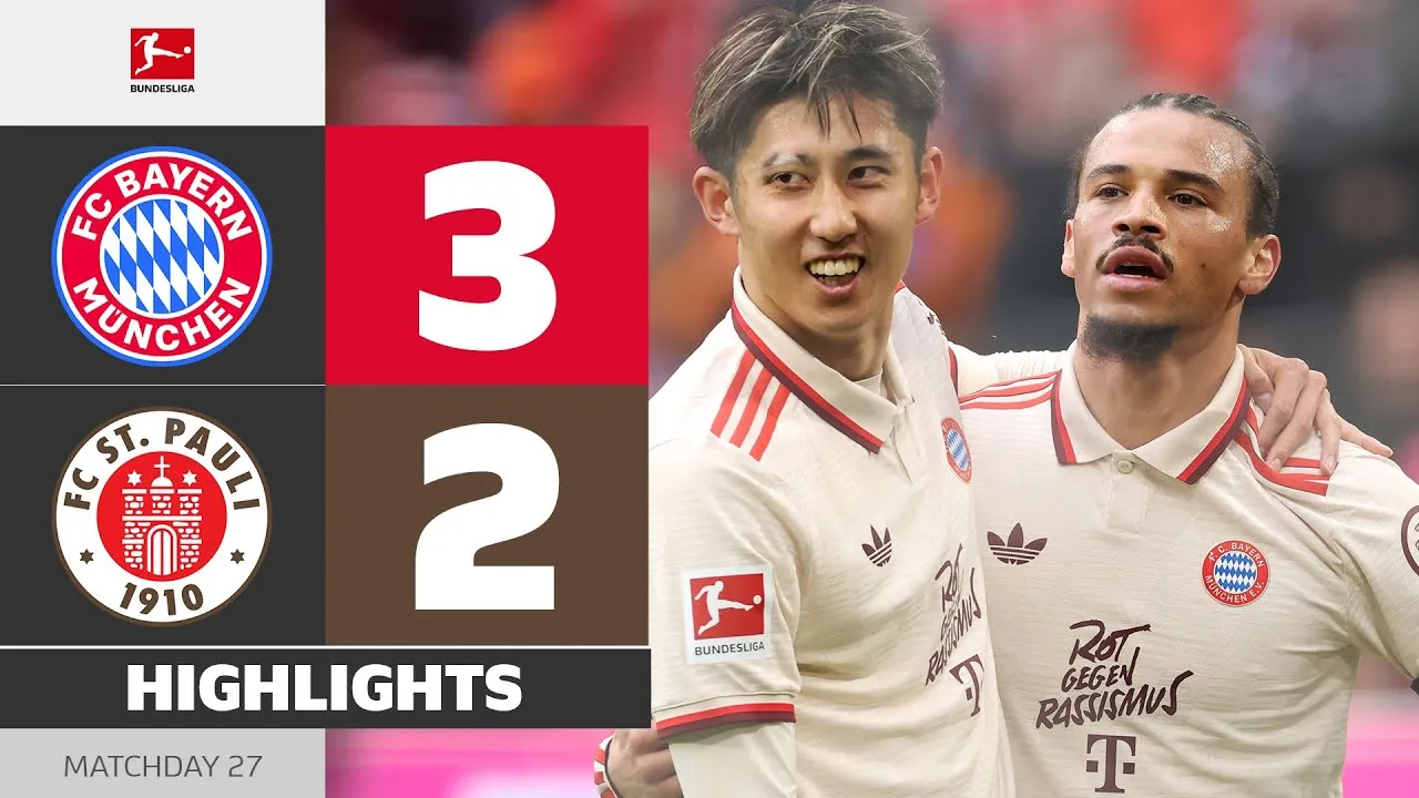 Le Billiance de Sané Powers Bayern à la victoire! | FC Bayern – FC ST. Pauli | Faits saillants | MD27 – 2024/25