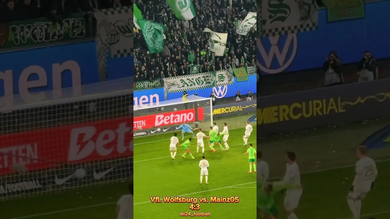 VFL Wolfsburg vs. Mainz05 4:3 🤯 #vflwolfsburg #mainz05 #goal #bundesliga