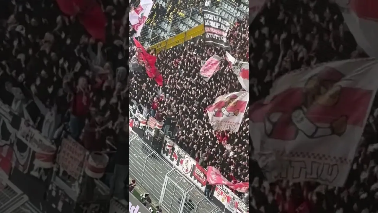 VfB Stuttgart Ultras Support in Dortmund #borussiadortmund #bvb #bundesliga