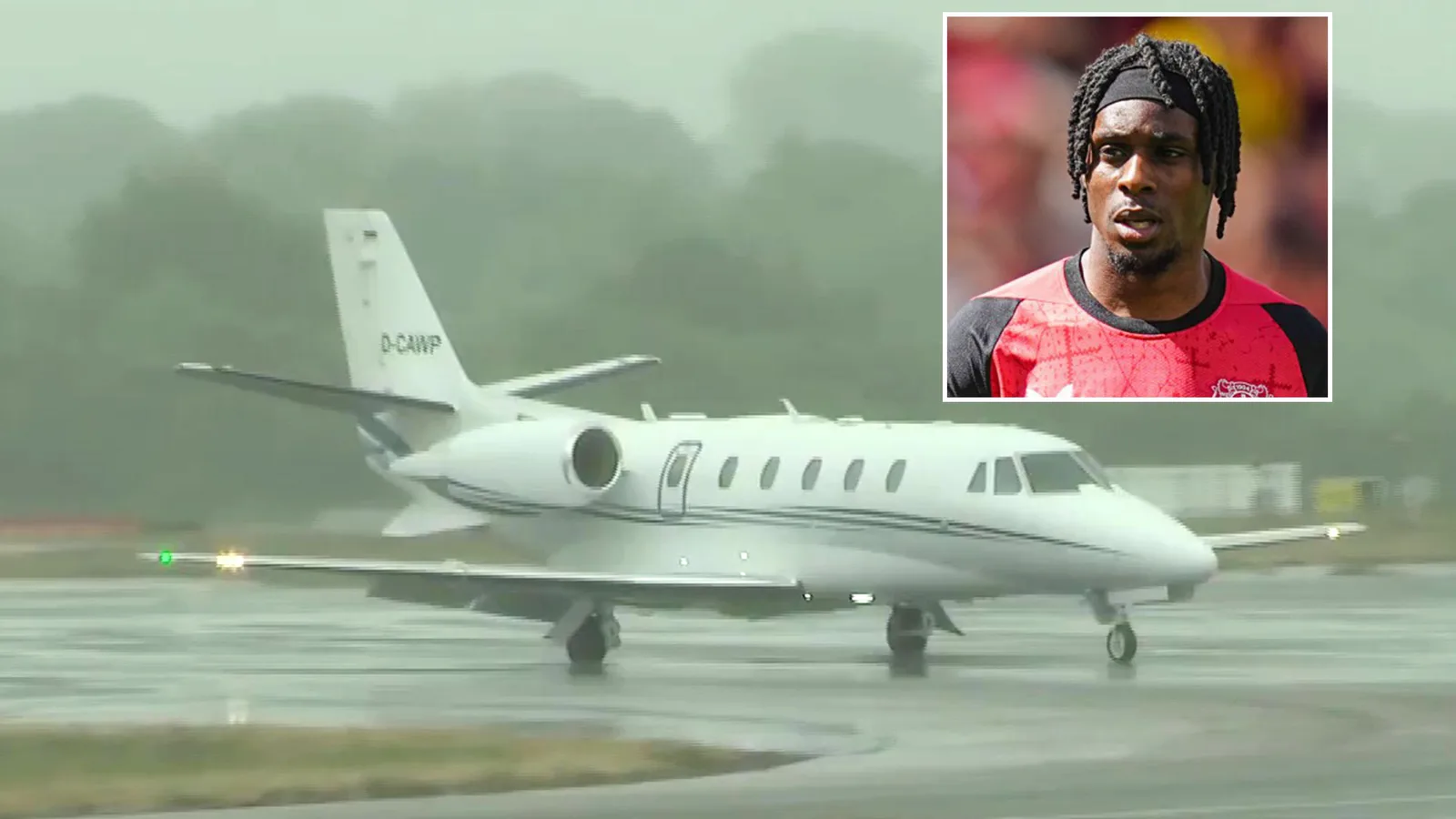 Jeremie Frimpong atterrit au Royaume-Uni sur un jet privé avec Bayer Leverkusen Star pour effectuer un transfert de 30 millions de livres sterling à Liverpool