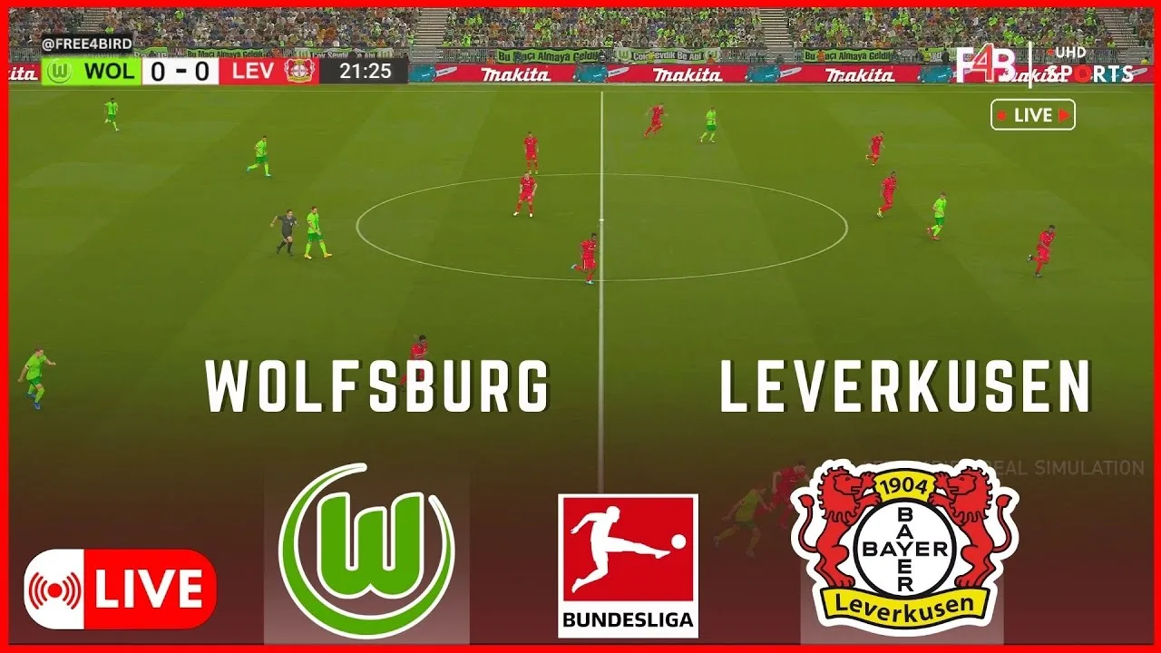 Wolfsburg contre Leverkusen Live | Bundesliga 24/25 | Simulation et résultat en direct #Germany