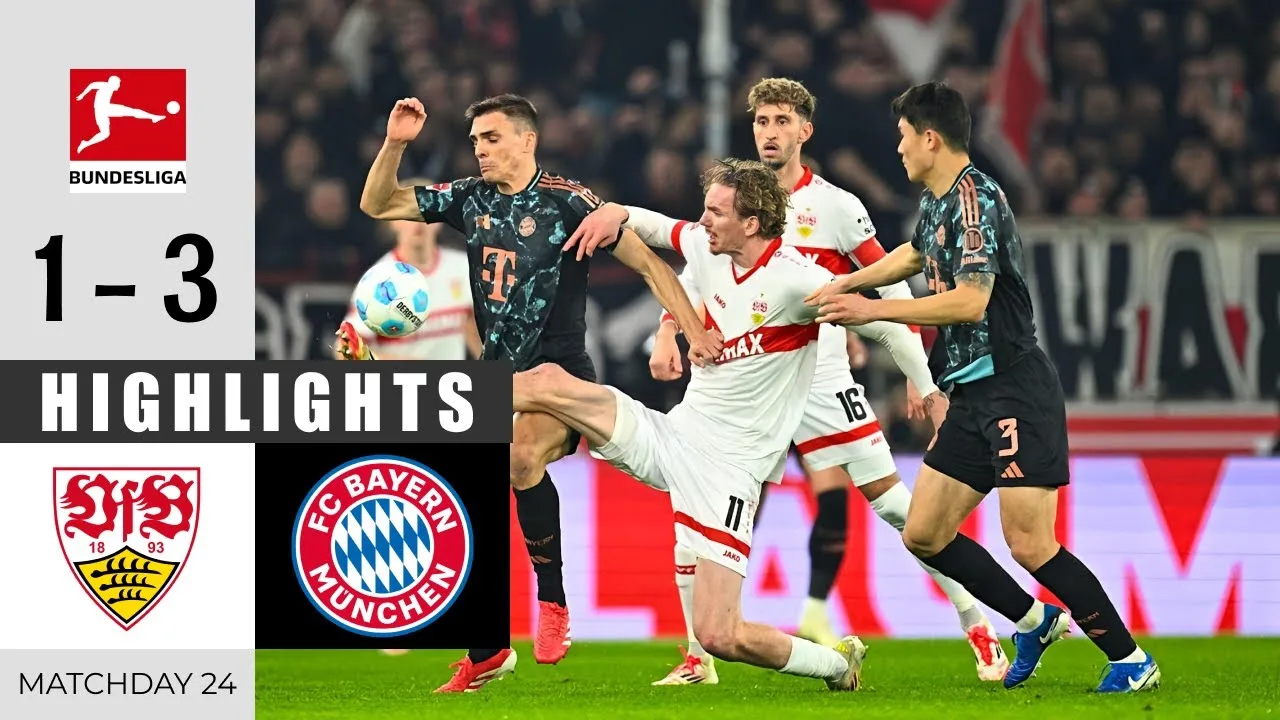 VFB Stuttgart contre le Bayern Munich 1 – 3 | Faits saillants et objectifs | Bundesliga 2024/25