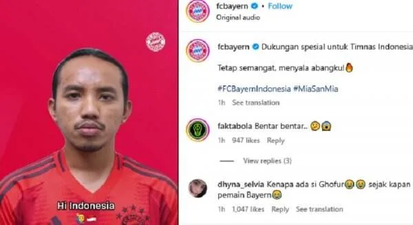Le joueur viral Bayern Munich soutient l’équipe nationale indonésienne Libas Australie, les internautes nettement focus il y a irfan ghafur
