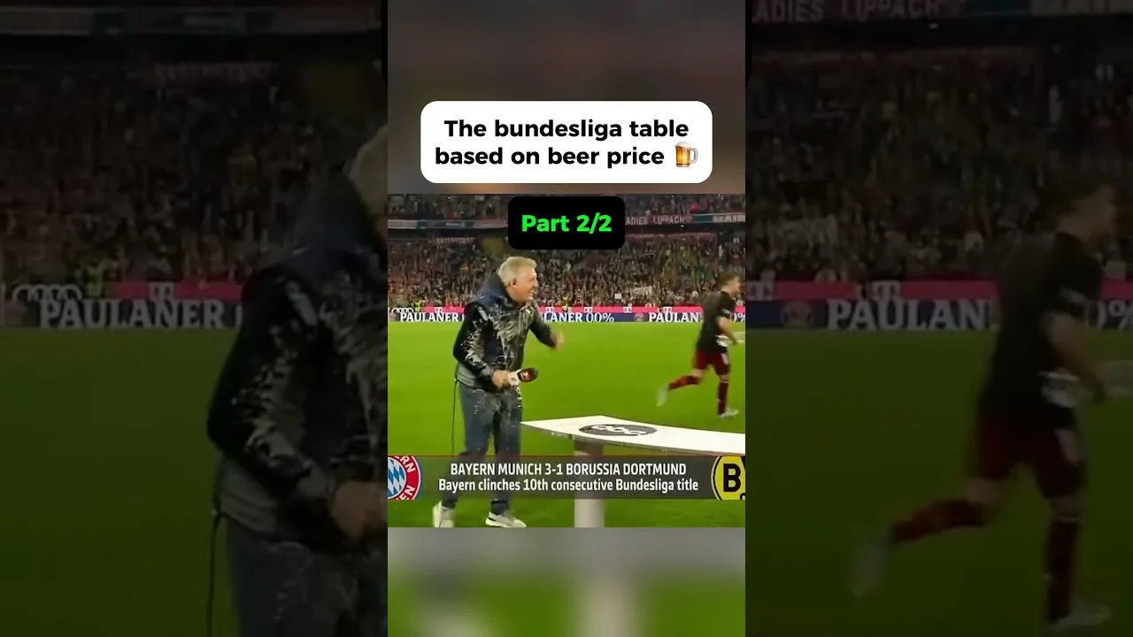 The Bundesliga table based on beer price (Part 2/2)