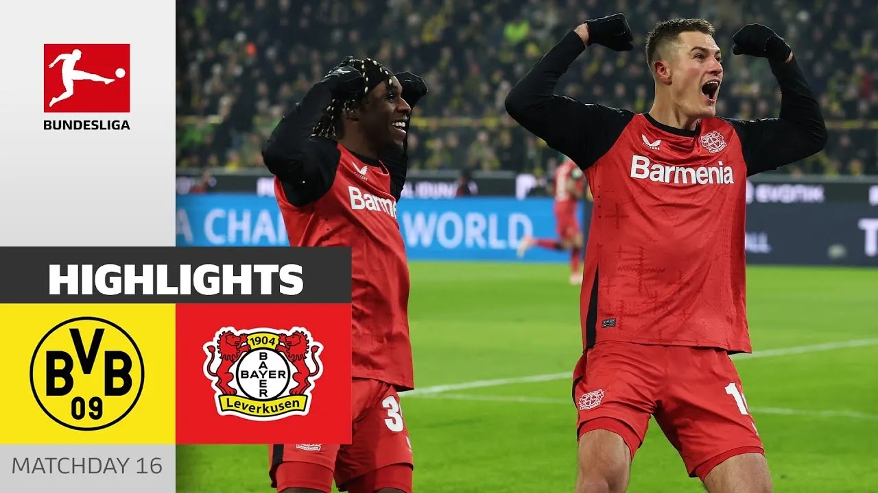 Clash passionnant à 5 buts ! | Borussia Dortmund – Bayer 04 Leverkusen 2-3 | Faits saillants | 16ème journée