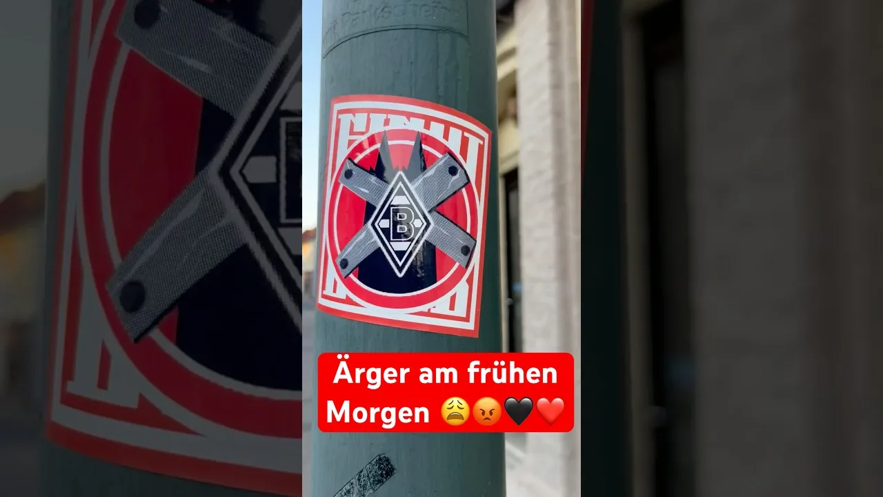Ärger am frühen Morgen 😩😡🖤❤️ #kleben #effzeh #bundesliga #borussiamonchengladbach #fussball