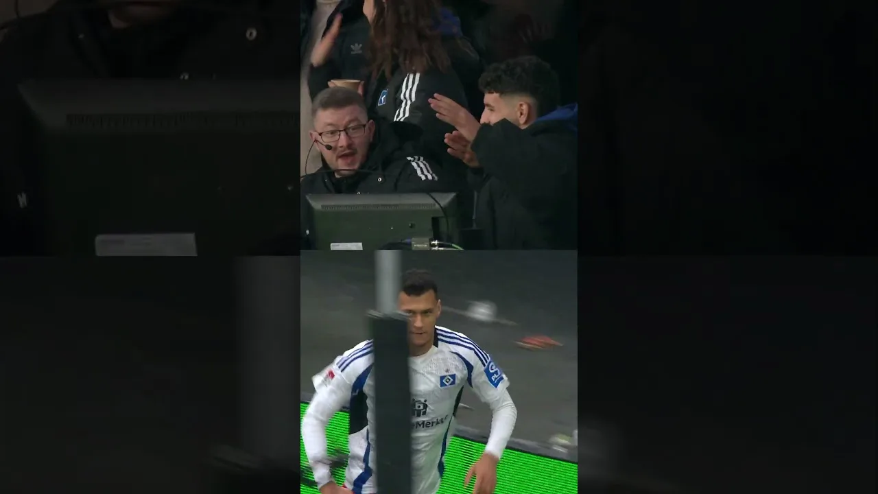POV : VOUS VOUS DÉCOUVREZ À LA TV ! 😅 Daniel Elfadli célèbre le but de Davie Selke ! 😍💪🏼 #nurderHSV