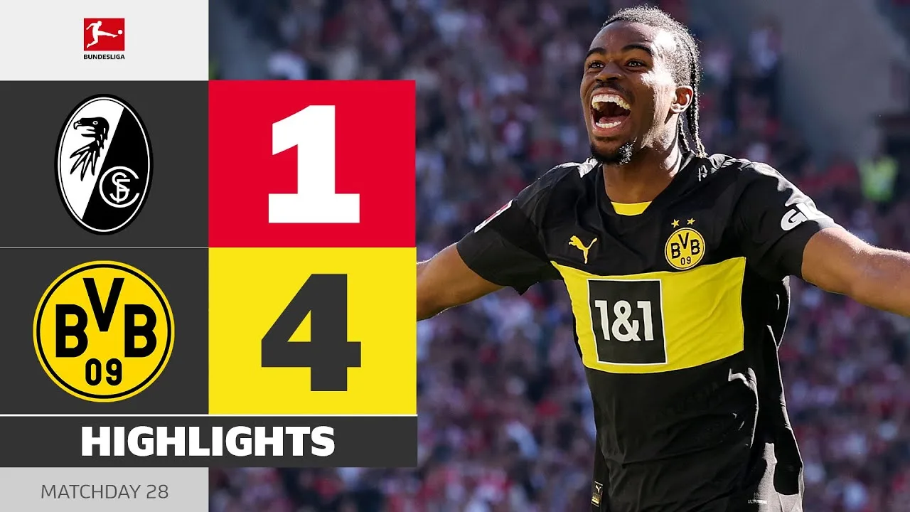 Chukwuemeka fait ses débuts! | SC Freiburg – Borussia Dortmund | Faits saillants | Matchday 28 – Bundesliga