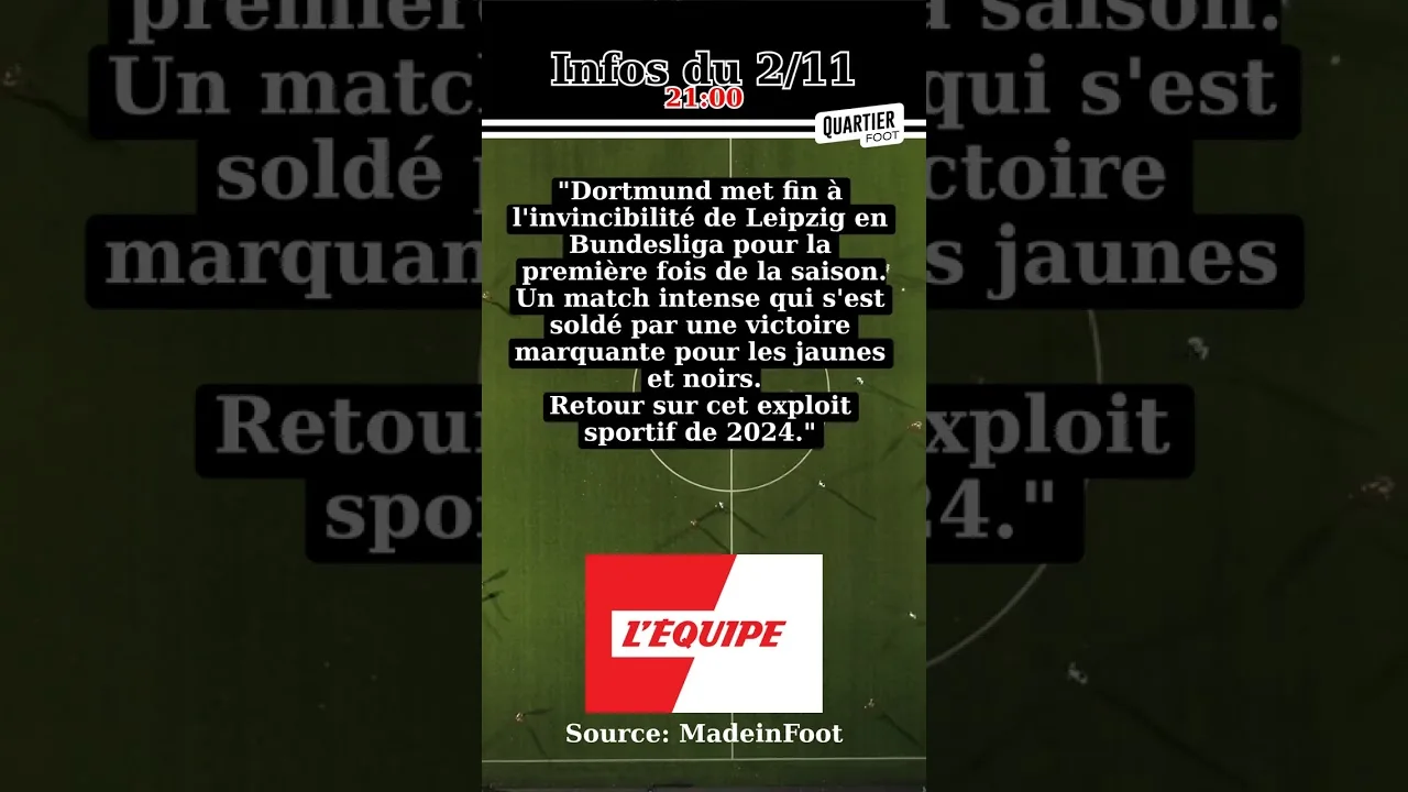 #Dortmund met fin à l’invincibilité de #Leipzig en #Bundesliga cette saison. Victoire méritée pou…