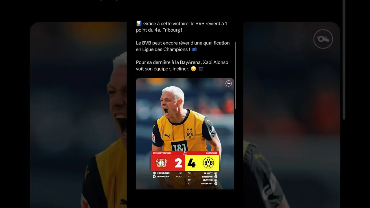 React au 4-2 de Dortmund contre Leverkusen #dortmund #leverkusen #bundesliga #football #react