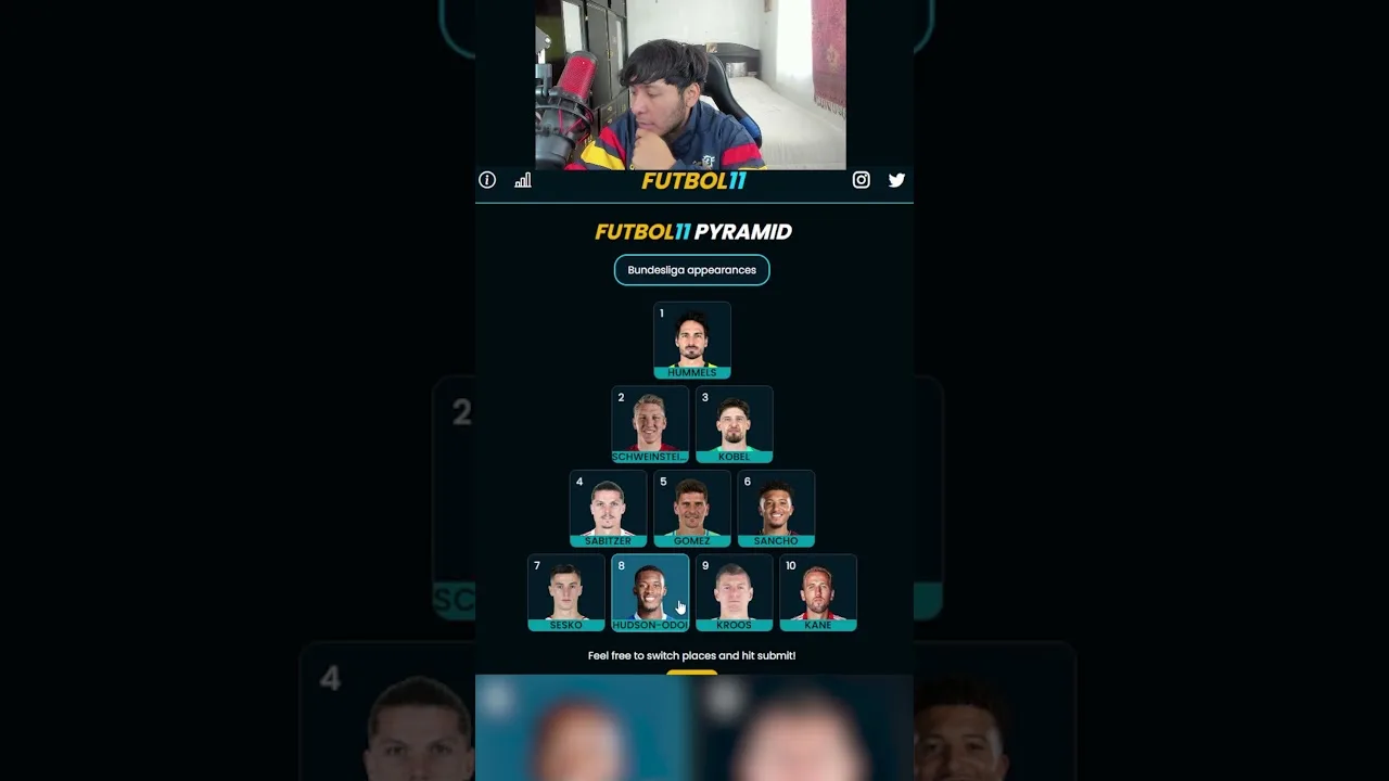 FOOTBALL 11 JEUX DE BUNDESLIGA PYRAMIDE #fifa #adivinaeljugador #fc24shorts #quizfutbol #ligamx #grid