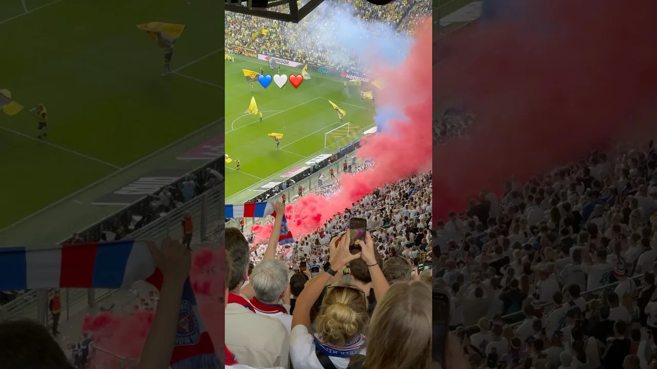 Holstein Fans zum Abschluss in Dortmund 💙🤍❤️ #holsteinkiel #bundesliga #pyro