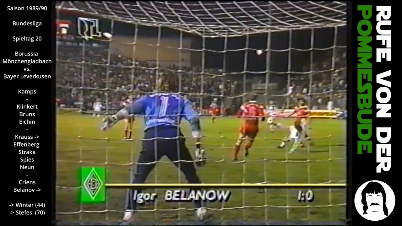 Borussia Mönchengladbach contre Bayer Leverkusen – 1989/90 – 20ème journée de Bundesliga