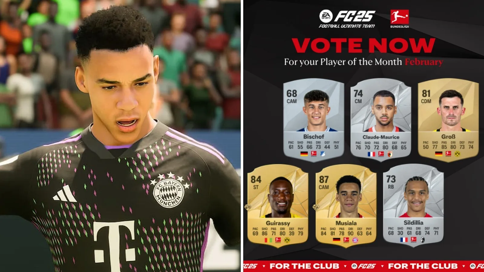 EA FC 25 nominés Bundesliga Potm pour février révélé, Musiala et Guirassy dirigent la ligne