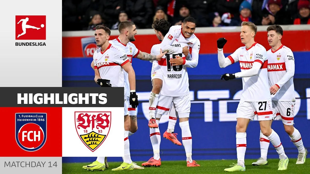 Victoire ouvrière à Brenz | 1.FC Heidenheim 1846 – VfB Stuttgart 1-3 | Faits saillants | MD14