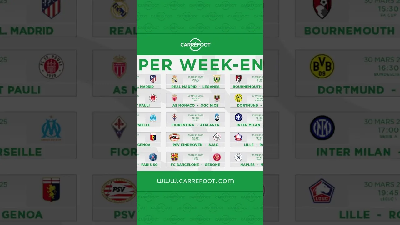 Super Week-End Football: Liga, Ligue 1, Bundesliga, Serie A, FA Cup et Eredivisie