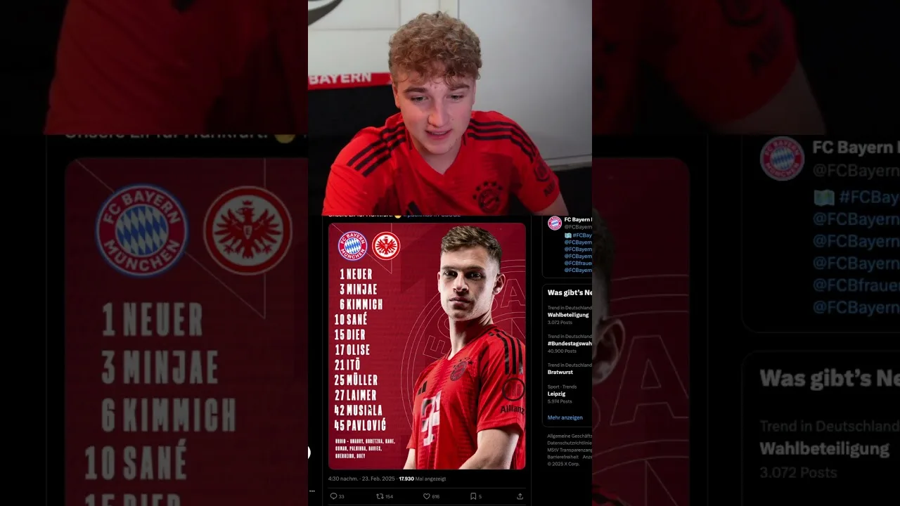Sans Kane! Liste du Bayern FC contre Francfort