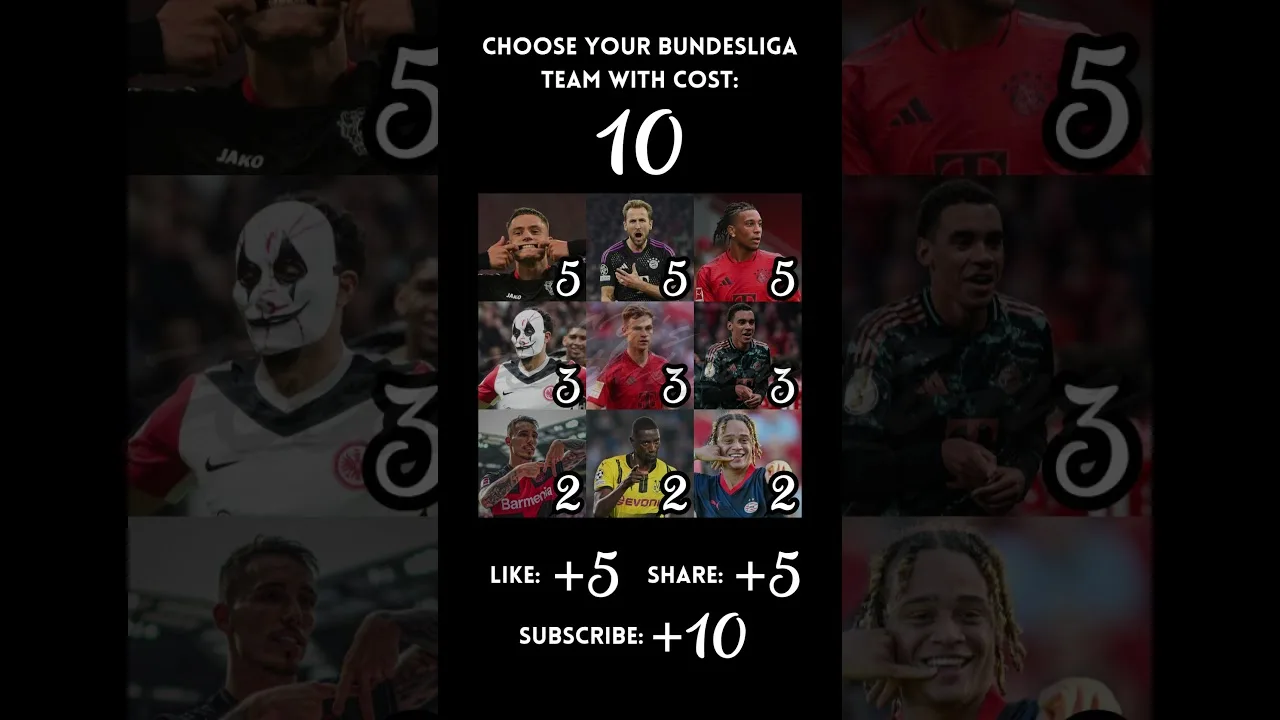 Choisissez votre équipe Bundesliga avec 10 coûts! #shorts