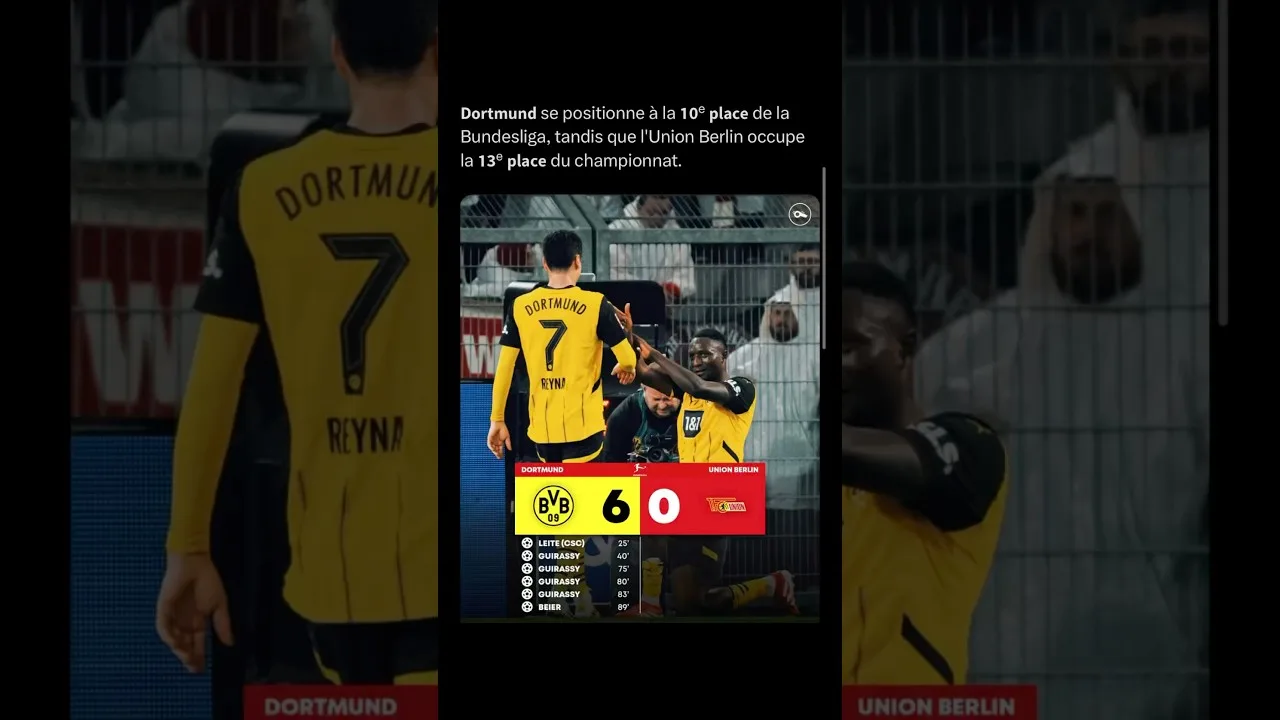 React au 6-0 de Dortmund vs Union Berlin #dortmund #bundesliga #football #react #reaction