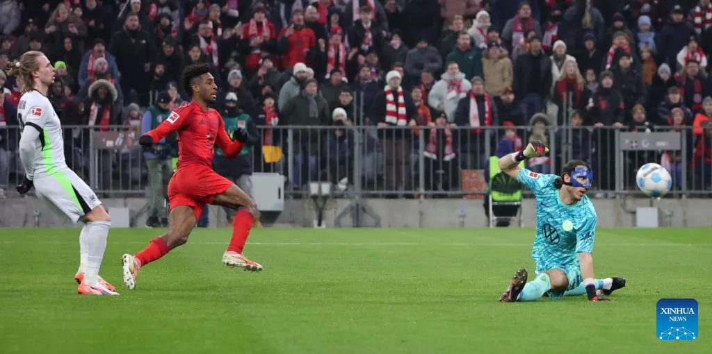 Le Bayern bat Wolfsburg dans un thriller de cinq buts en Bundesliga-Xinhua