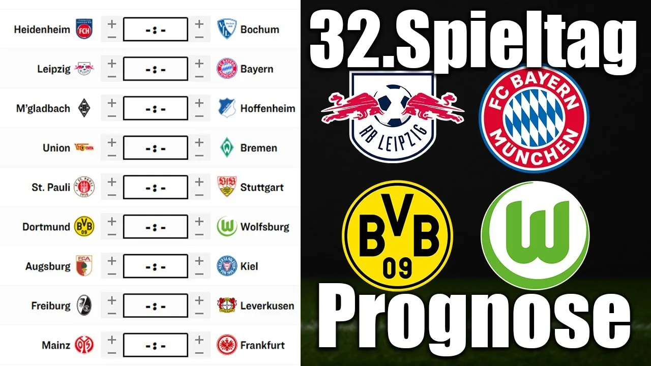 32nd Game Day Bundesliga 24/25 Prévisions | Tous les jeux et conseils!