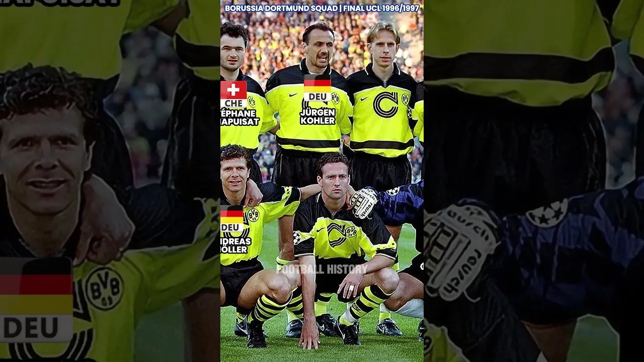 Borussia Dortmund Squad | UCL final 1996/1997🏆⚽ Nations❤️ # FootballShorts #UCL #borussiaDortmund