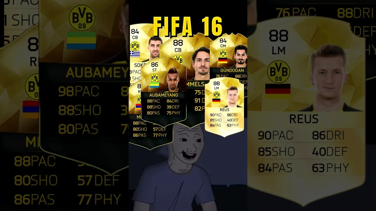 Borussia Dortmund ⚫🟡 dans FIFA 16 vs Now 🤩..