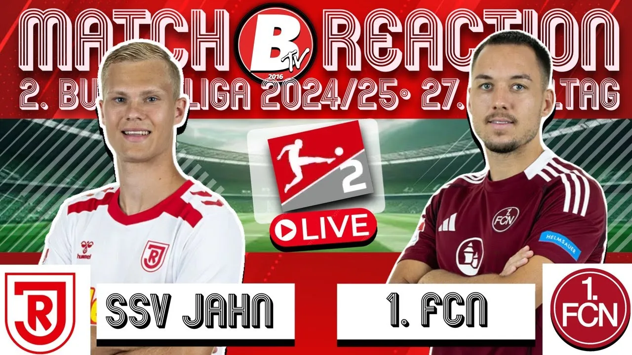 2. Bundesliga | SSV Jahn Regensburg: 1. FC Nürnberg | 27e match 2024/25 | Faire correspondre la réaction