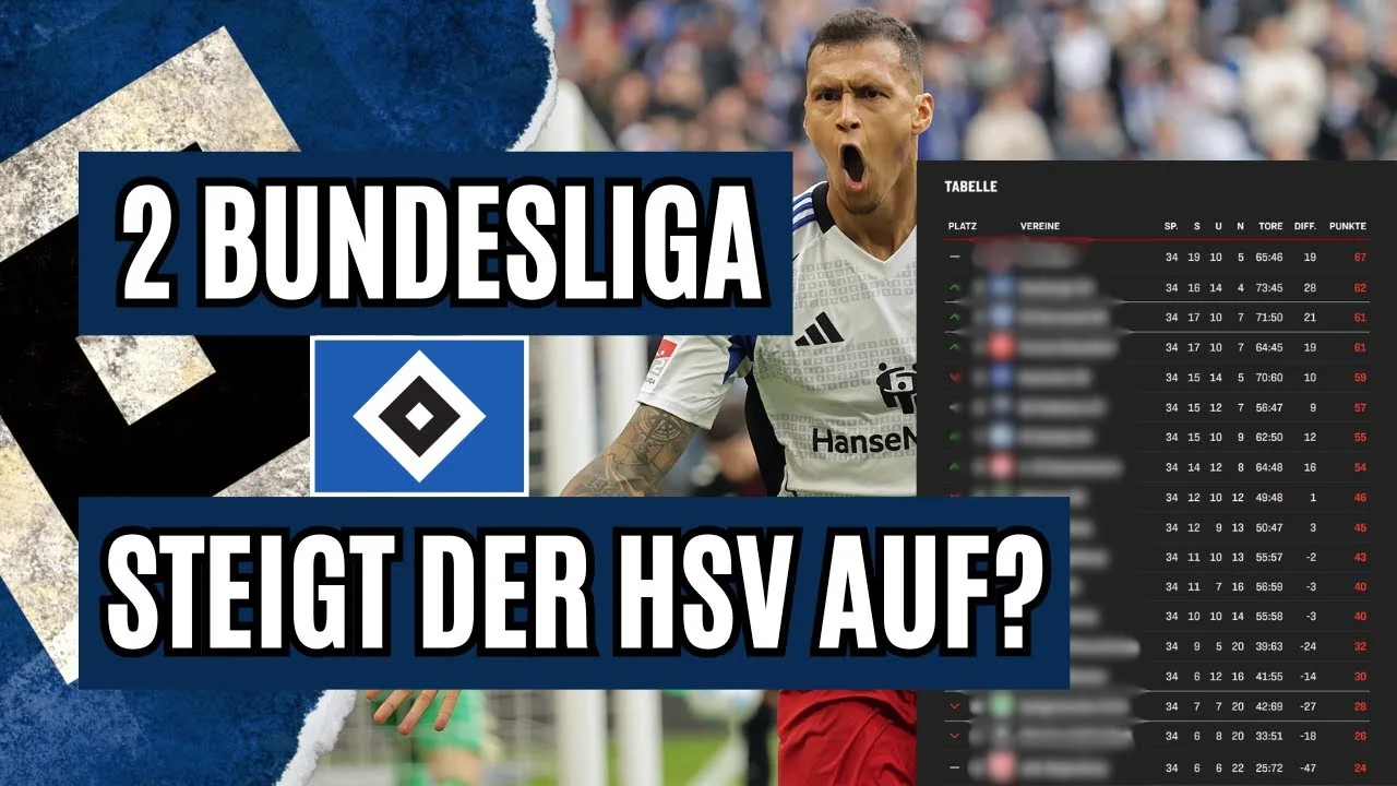 Prévisions de la 2e ligue 2024/25 : le HSV montera-t-il en Bundesliga !?