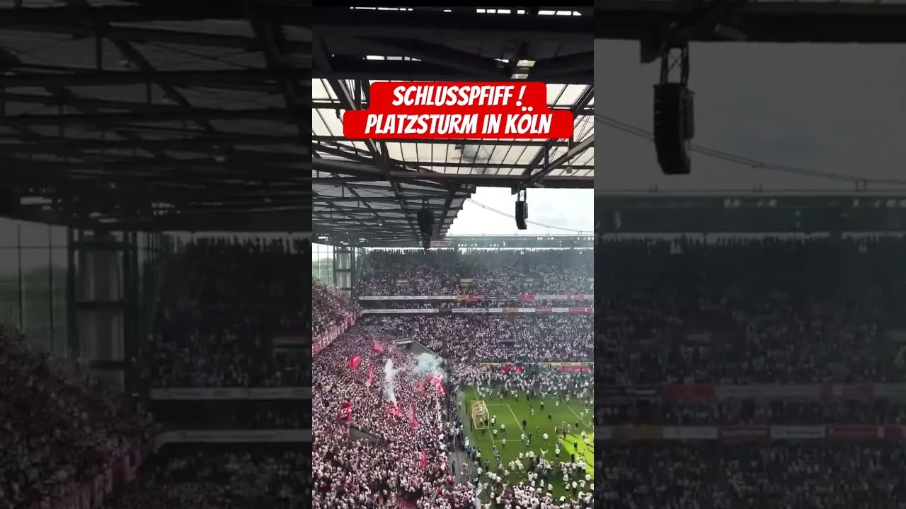 Schlusspfiff! Platzsturm in Köln #bundesliga #köln #fans #highlights #news