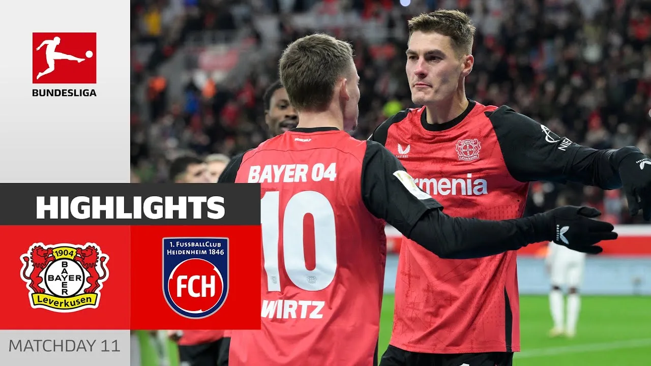 Tour du chapeau de Schick ! | Bayer 04 Leverkusen – 1. FC Heidenheim 1846 5-2 | Faits saillants | MD11 – Bundesliga